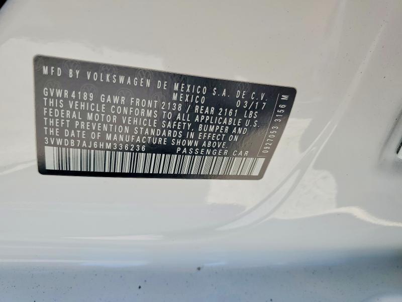 Продаж на аукціоні авто 2017 Volkswagen Jetta, vin: 3VWDB7AJ6HM336236, номер лоту: 53384836