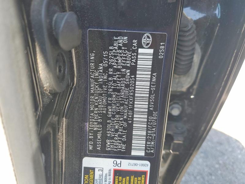 Aukcja sprzedaży 2015 Toyota Camry, vin: 4T4BF1FKXFR502054, numer aukcji: 52964136