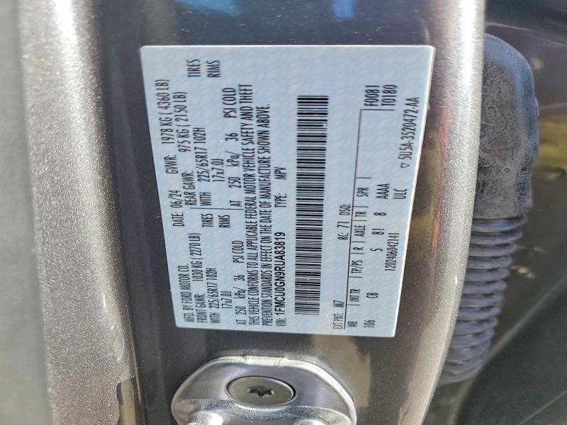 52587086 :رقم المزاد ، 1FMCU0GN9RUA83819 vin ، 2024 Ford Escape مزاد بيع