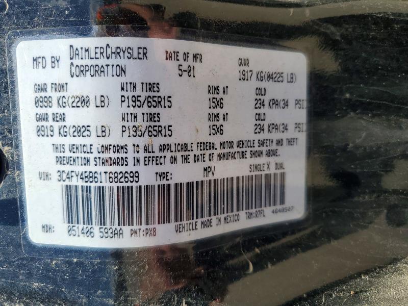 Продажа на аукционе авто 2001 Chrysler Pt Cruiser, vin: 3C4FY4BB61T682699, номер лота: 54777656