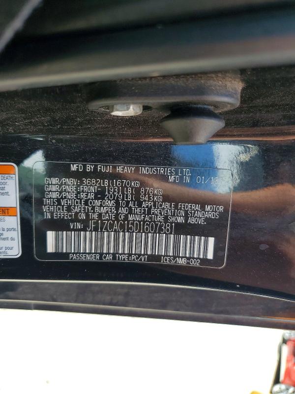 55561076 :رقم المزاد ، JF1ZCAC15D1607381 vin ، 2013 Subaru Brz مزاد بيع