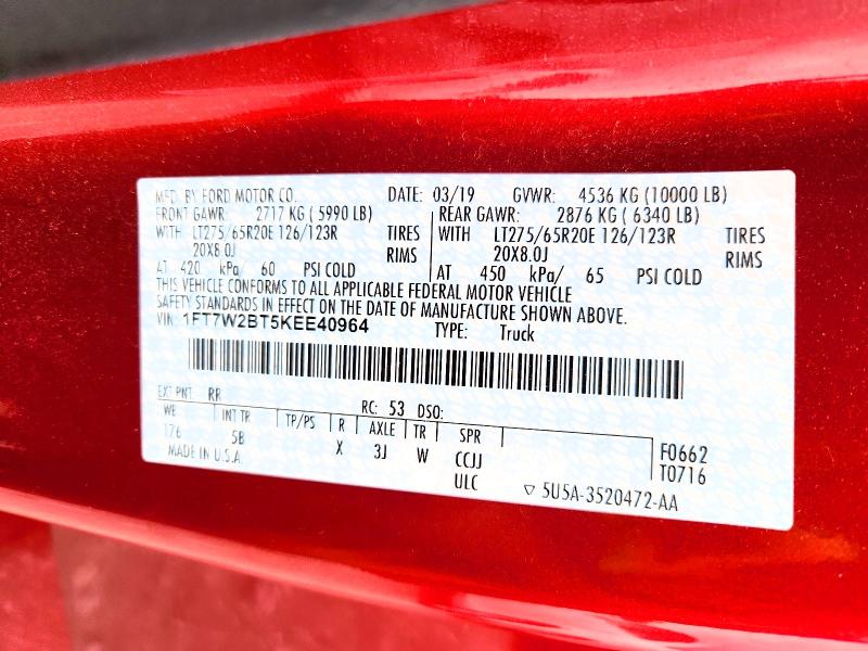 Aukcja sprzedaży 2019 Ford F250, vin: 1FT7W2BT5KEE40964, numer aukcji: 53580866