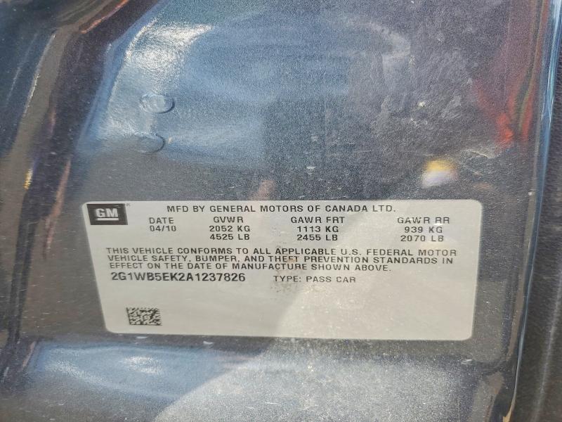 Aukcja sprzedaży 2010 Chevrolet Impala, vin: 2G1WB5EK2A1237826, numer aukcji: 54274316
