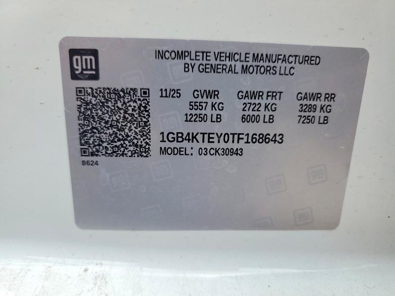 2026 Chevrolet Silverado მანქანა იყიდება აუქციონზე, vin: 1GB4KTEY0TF168643, აუქციონის ნომერი: 54483006