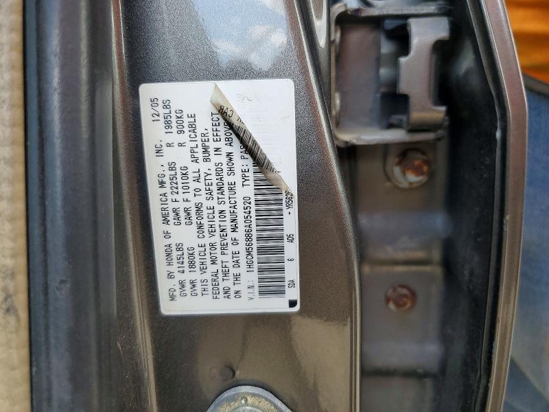 Продажа на аукционе авто 2006 Honda Accord, vin: 1HGCM56886A054520, номер лота: 52043036