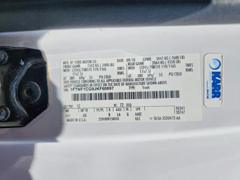 Продажа на аукционе авто 2018 Ford F150, vin: 1FTNF1CG9JKF60897, номер лота: 52439326