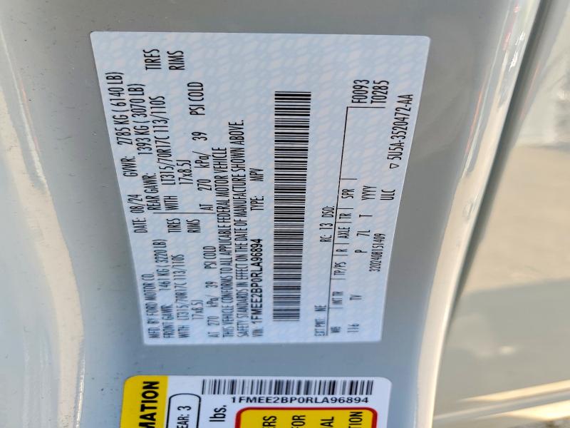 52568326 :رقم المزاد ، 1FMEE2BP0RLA96894 vin ، 2024 Ford Bronco مزاد بيع
