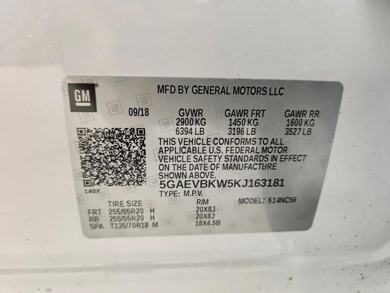 2019 Buick Enclave მანქანა იყიდება აუქციონზე, vin: 5GAEVBKW5KJ163181, აუქციონის ნომერი: 51965536