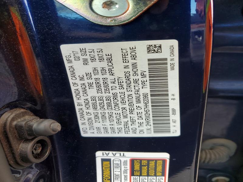 53231416 :رقم المزاد ، 2HKRW2H57HH620960 vin ، 2017 Honda Cr-v مزاد بيع