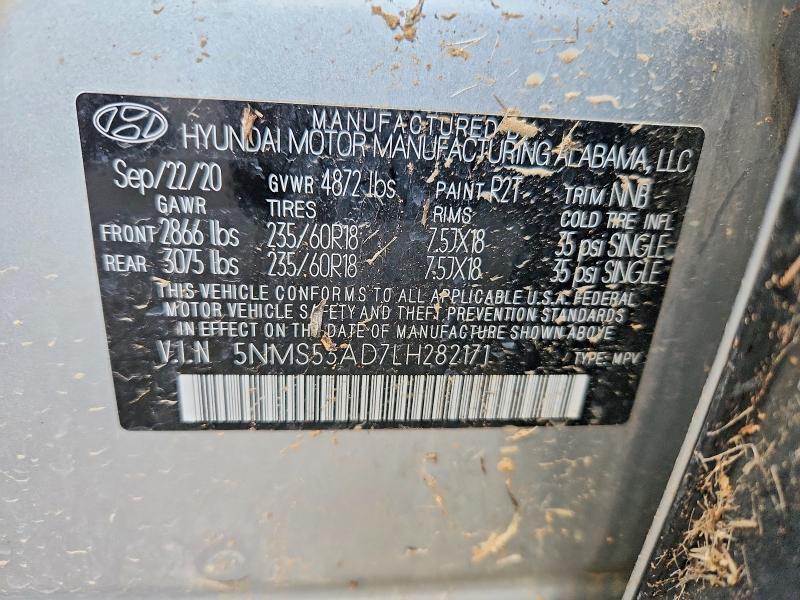 Продаж на аукціоні авто 2020 Hyundai Santa Fe, vin: 5NMS53AD7LH282171, номер лоту: 52900866
