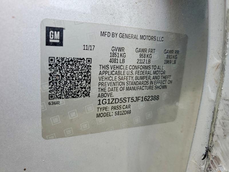 Продаж на аукціоні авто 2018 Chevrolet Malibu, vin: 1G1ZD5ST5JF162388, номер лоту: 54220306