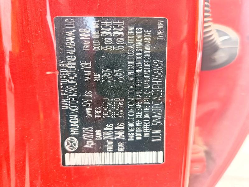 Продажа на аукционе авто 2023 Hyundai Tucson, vin: 5NMJFCAE2PH266869, номер лота: 52254216