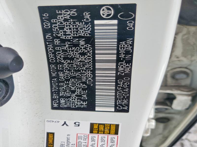 Продажа на аукционе авто 2016 Toyota Prius, vin: JTDKBRFU3G3006269, номер лота: 53154386