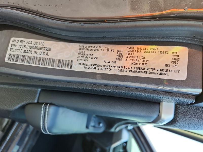 52850406 :رقم المزاد ، 1C4RJHBG8R8937920 vin ، 2024 Jeep Grand Cherokee مزاد بيع