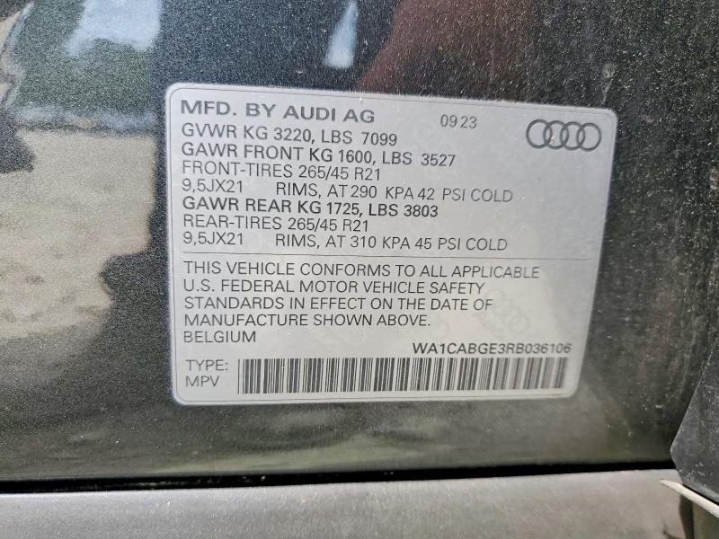 Продажа на аукционе авто 2024 Audi Q8 E-tron, vin: WA1CABGE3RB036106, номер лота: 55370606