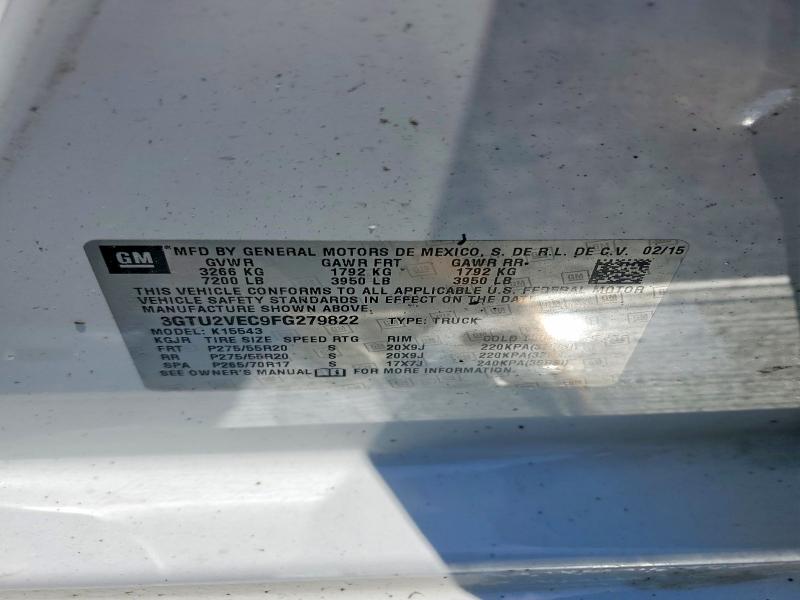 Aukcja sprzedaży 2015 Gmc Sierra, vin: 3GTU2VEC9FG279822, numer aukcji: 53253146