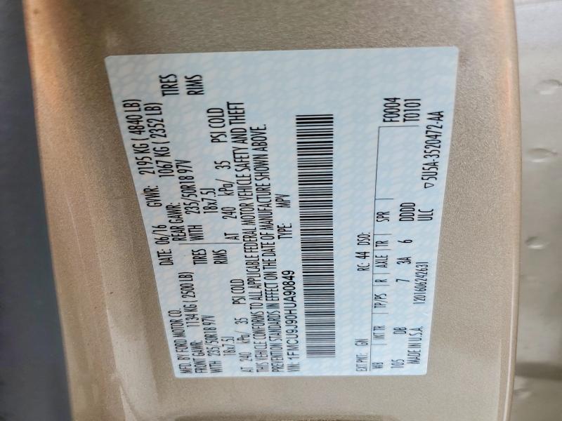 Продажа на аукционе авто 2017 Ford Escape, vin: 1FMCU9J90HUA90849, номер лота: 53413026