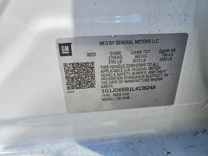 Продажа на аукционе авто 2020 Chevrolet Sonic, vin: 1G1JD6SB1L4136248, номер лота: 53451426