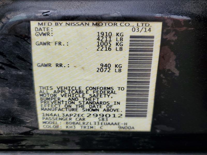 2014 Nissan Altima მანქანა იყიდება აუქციონზე, vin: 1N4AL3AP2EC299012, აუქციონის ნომერი: 52832106