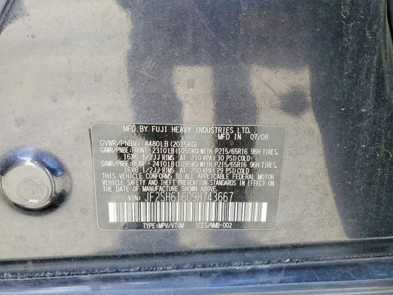Продажа на аукционе авто 2009 Subaru Forester, vin: JF2SH61609H743667, номер лота: 50314676