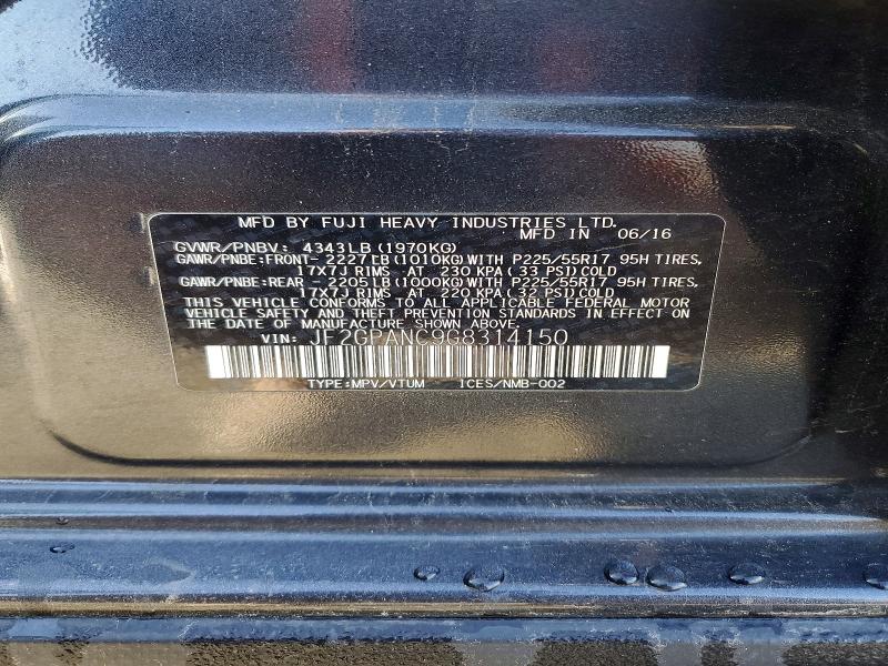 Aukcja sprzedaży 2016 Subaru Crosstrek, vin: JF2GPANC9G8314150, numer aukcji: 52667046
