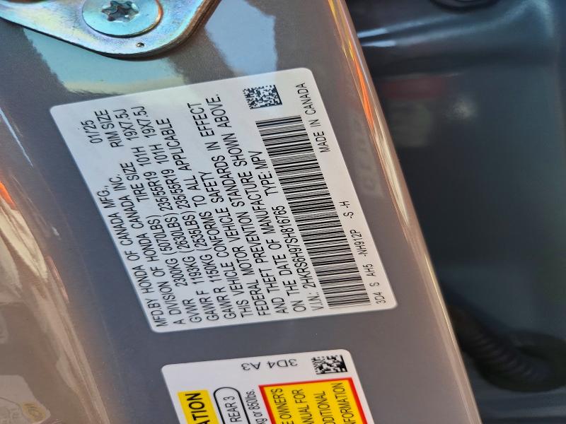 54686976 :رقم المزاد ، 2HKRS6H97SH816765 vin ، 2025 Honda Cr-v مزاد بيع