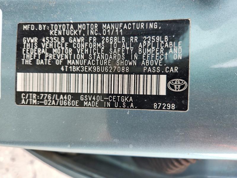 Продаж на аукціоні авто 2011 Toyota Camry, vin: 4T1BK3EK9BU627088, номер лоту: 55445066