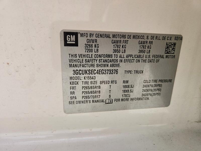 Aukcja sprzedaży 2014 Chevrolet Silverado, vin: 3GCUKSEC4EG373376, numer aukcji: 54094446