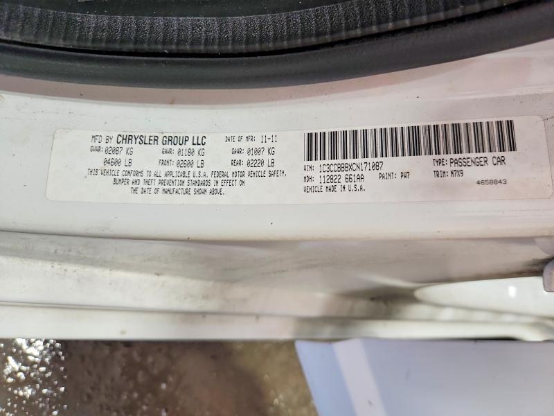 Aukcja sprzedaży 2012 Chrysler 200, vin: 1C3CCBBBXCN171087, numer aukcji: 53331586