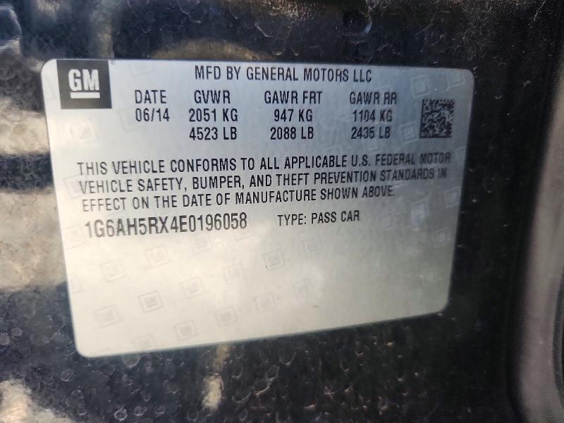 2014 Cadillac Ats მანქანა იყიდება აუქციონზე, vin: 1G6AH5RX4E0196058, აუქციონის ნომერი: 53637816