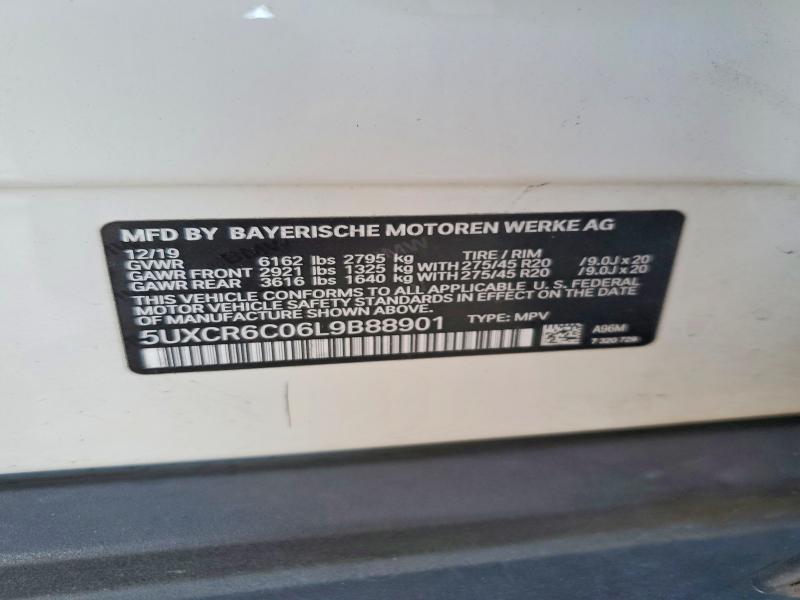 54516256 :رقم المزاد ، 5UXCR6C06L9B88901 vin ، 2020 Bmw X5 مزاد بيع