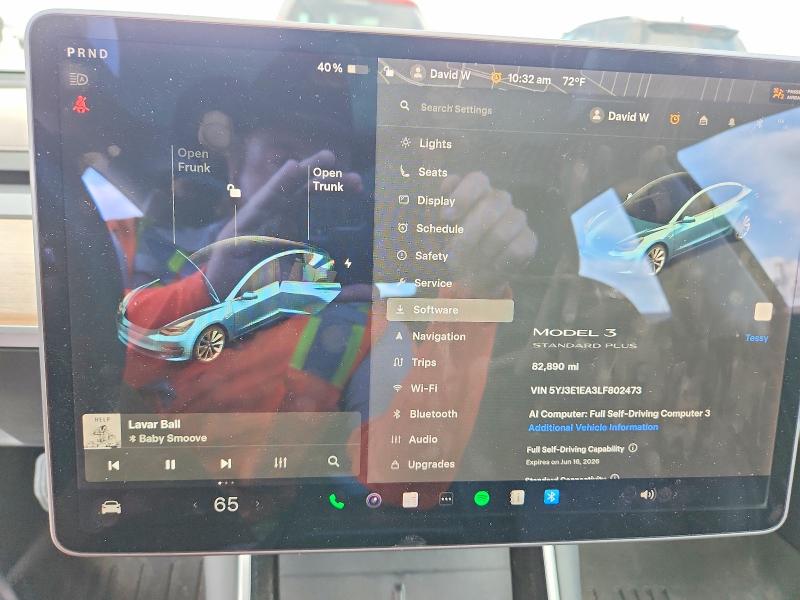 2020 Tesla Model 3 მანქანა იყიდება აუქციონზე, vin: 5YJ3E1EA3LF802473, აუქციონის ნომერი: 54334236