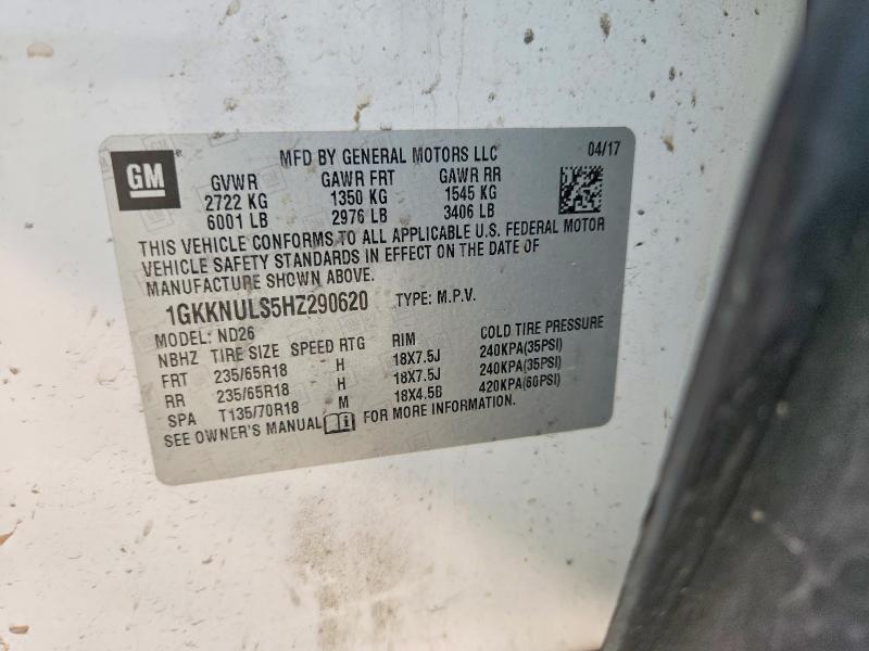Aukcja sprzedaży 2017 Gmc Acadia, vin: 1GKKNULS5HZ290620, numer aukcji: 51875736