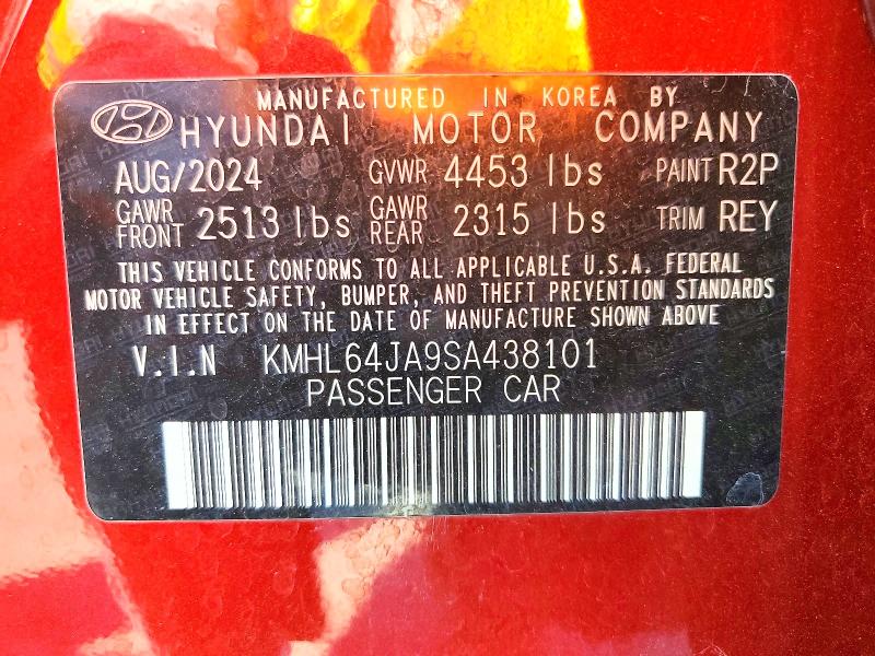 2025 Hyundai Sonata მანქანა იყიდება აუქციონზე, vin: KMHL64JA9SA438101, აუქციონის ნომერი: 53200266