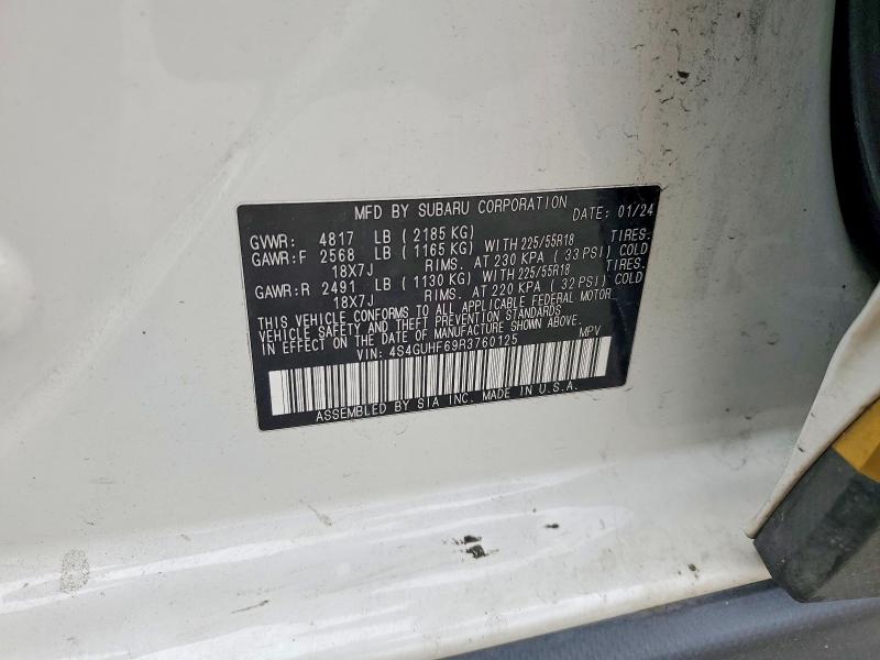 54204636 :رقم المزاد ، 4S4GUHF69R3760125 vin ، 2024 Subaru Crosstrek مزاد بيع
