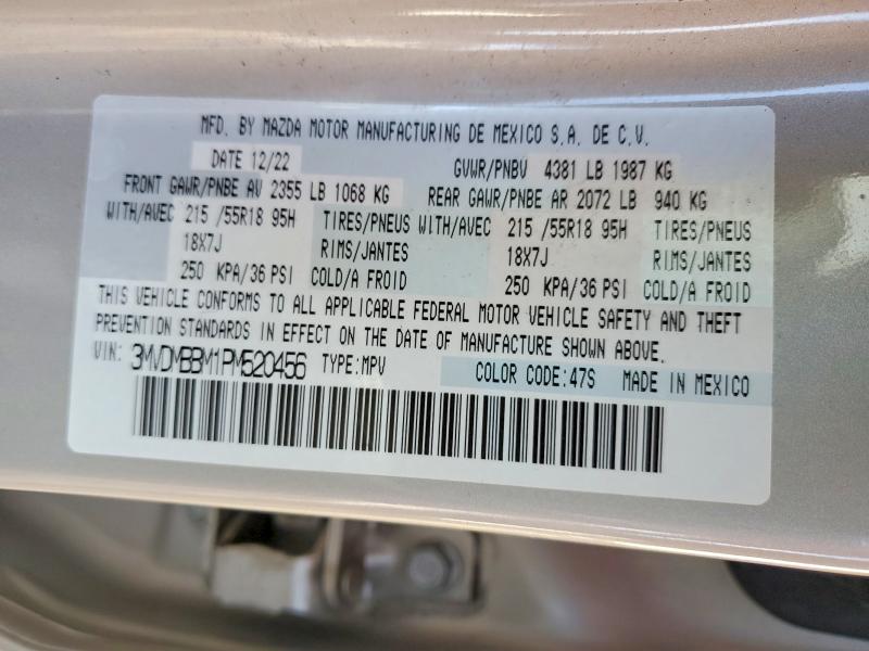 Продажа на аукционе авто 2023 Mazda Cx-30, vin: 3MVDMBBM1PM520456, номер лота: 52322276