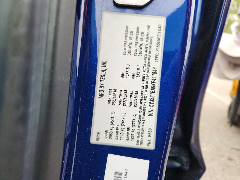 Aukcja sprzedaży 2019 Tesla Model 3, vin: 5YJ3E1EA9KF411844, numer aukcji: 53235596