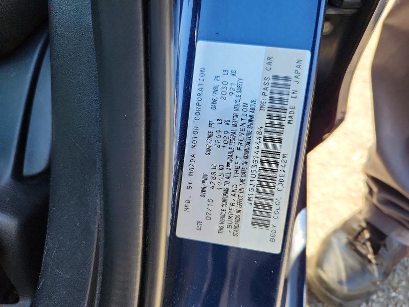 Aukcja sprzedaży 2016 Mazda 6, vin: JM1GJ1U53G1444484, numer aukcji: 54308366