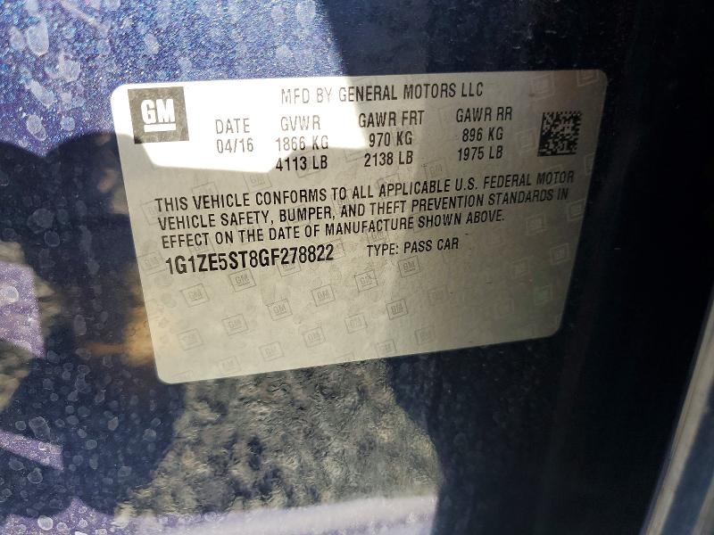 Aukcja sprzedaży 2016 Chevrolet Malibu, vin: 1G1ZE5ST8GF278822, numer aukcji: 52940976