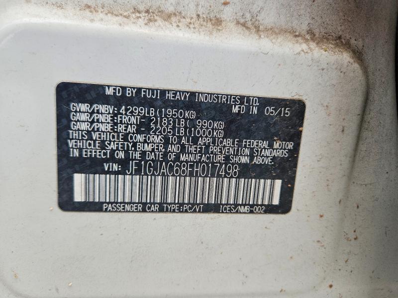 Aukcja sprzedaży 2015 Subaru Impreza, vin: JF1GJAC68FH017498, numer aukcji: 54416116