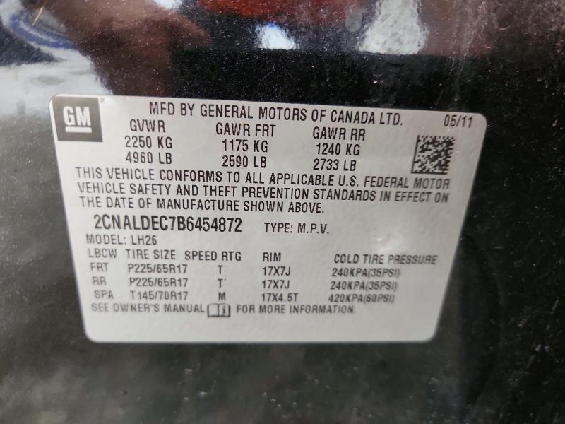 54082226 :رقم المزاد ، 2CNALDEC7B6454872 vin ، 2011 Chevrolet Equinox مزاد بيع