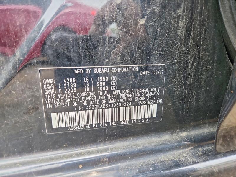 54129986 :رقم المزاد ، 4S3GKAB67J3600224 vin ، 2018 Subaru Impreza مزاد بيع