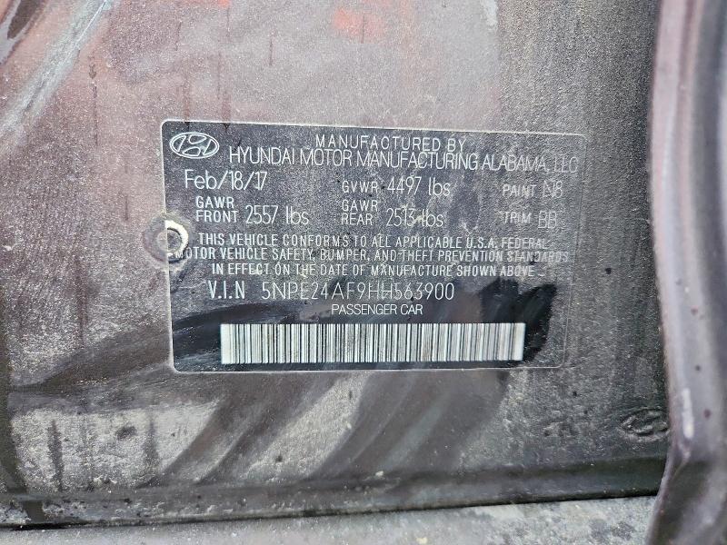 53266236 :رقم المزاد ، 5NPE24AF9HH563900 vin ، 2017 Hyundai Sonata مزاد بيع