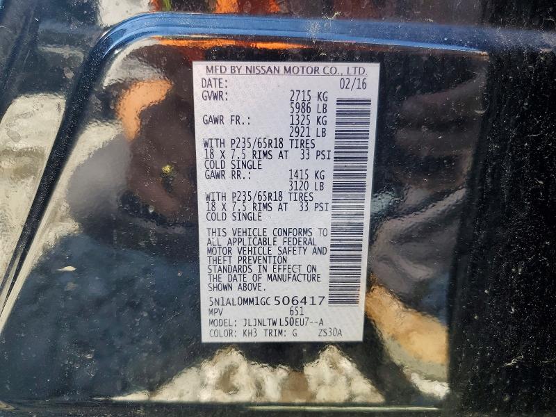 Aukcja sprzedaży 2016 Infiniti Qx60, vin: 5N1AL0MM1GC506417, numer aukcji: 54892936