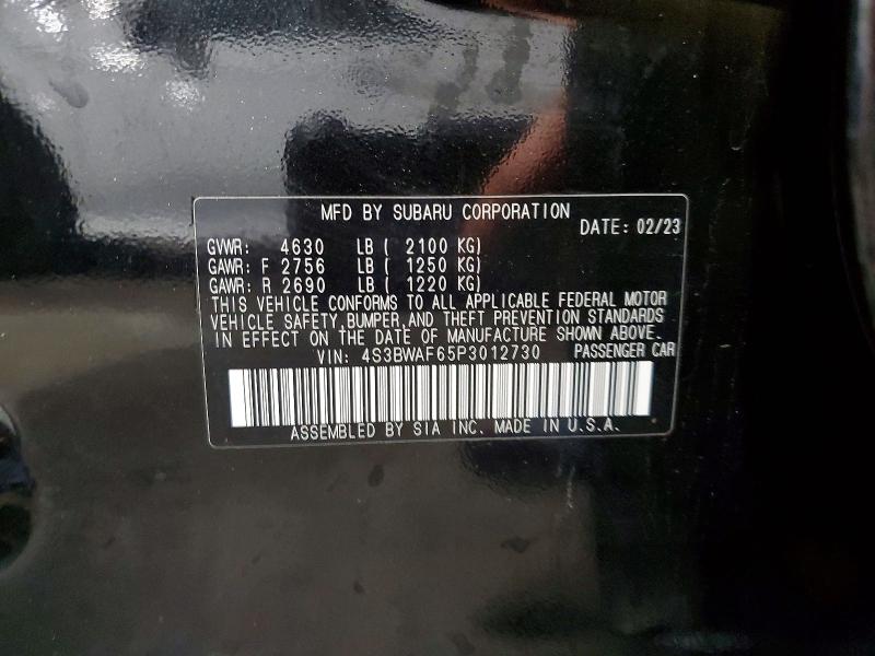 Продажа на аукционе авто 2023 Subaru Legacy, vin: 4S3BWAF65P3012730, номер лота: 52490016