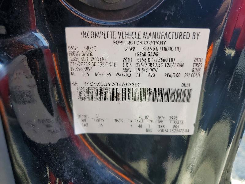 54663706 :رقم المزاد ، 1FD0X5GY2GEA53392 vin ، 2016 Ford F550 مزاد بيع