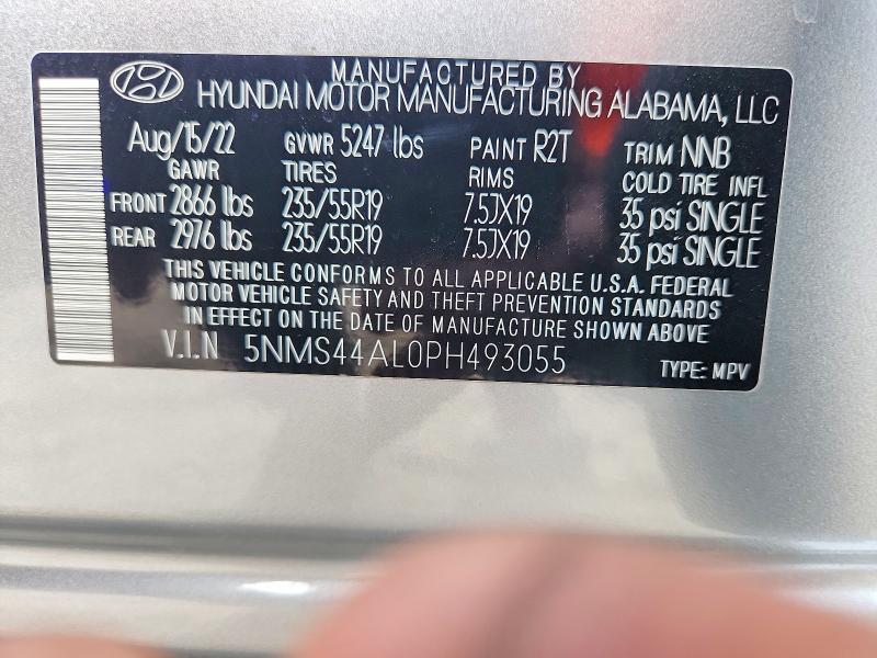 Продажа на аукционе авто 2023 Hyundai Santa Fe, vin: 5NMS44AL0PH493055, номер лота: 51612496