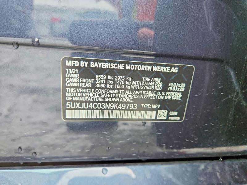 Продажа на аукционе авто 2022 Bmw X5, vin: 5UXJU4C03N9K49793, номер лота: 52906836