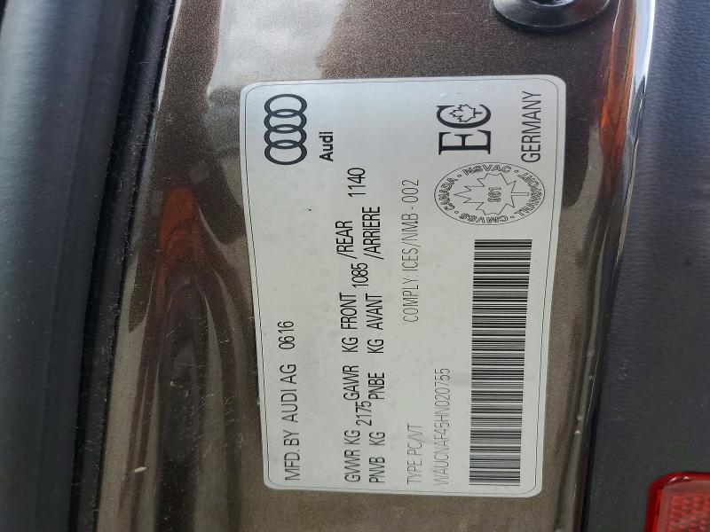Продажа на аукционе авто 2017 Audi A4, vin: WAUCNAF45HN020755, номер лота: 52773136