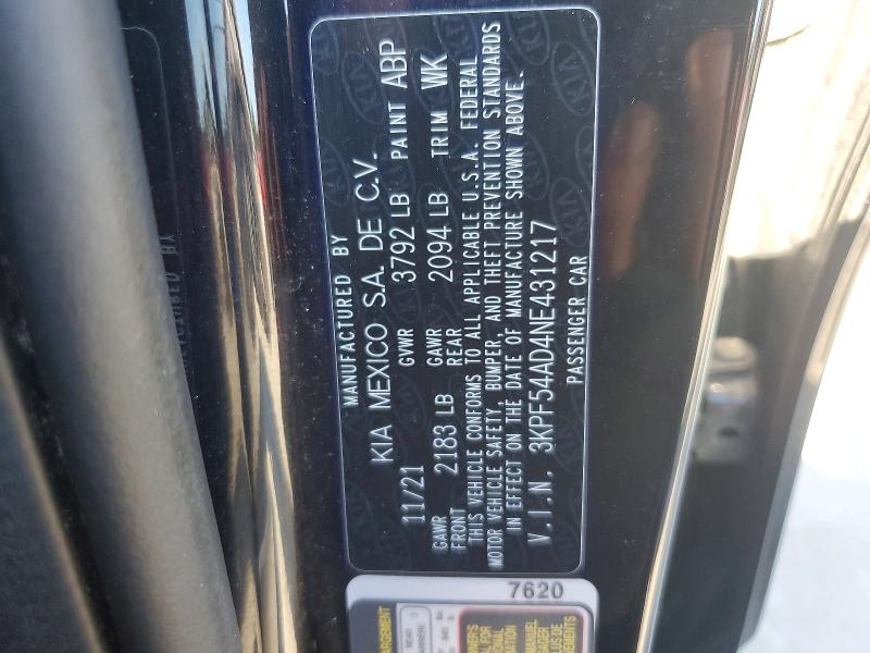 Aukcja sprzedaży 2022 Kia Forte, vin: 3KPF54AD4NE431217, numer aukcji: 53623606